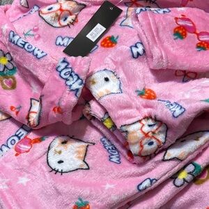 Cozy Pink Cat Print Kids Pajama Set